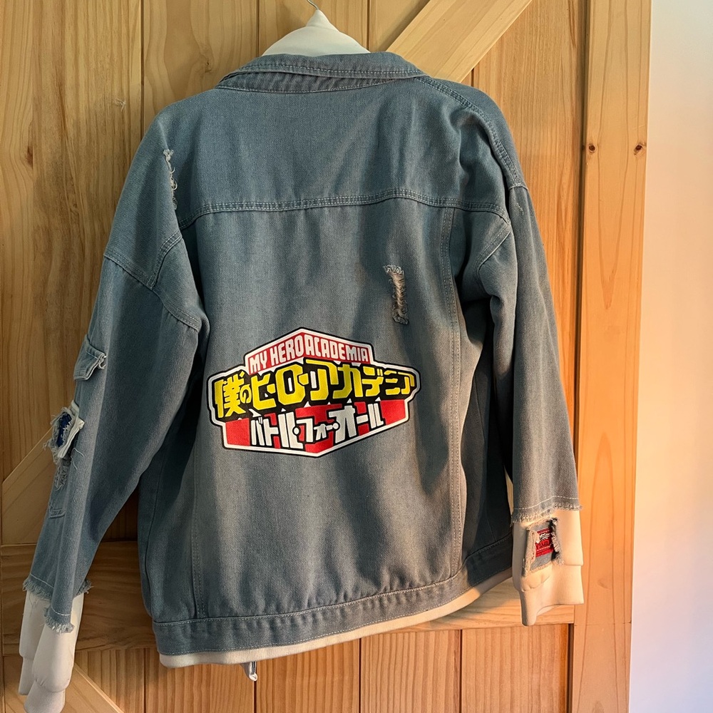 Kids Denim Jacket with Anime Patch